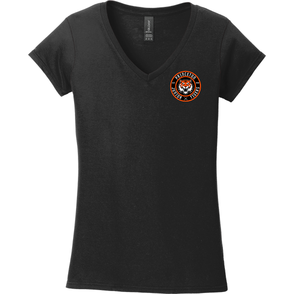 Princeton Jr. Tigers Softstyle Ladies Fit V-Neck T-Shirt