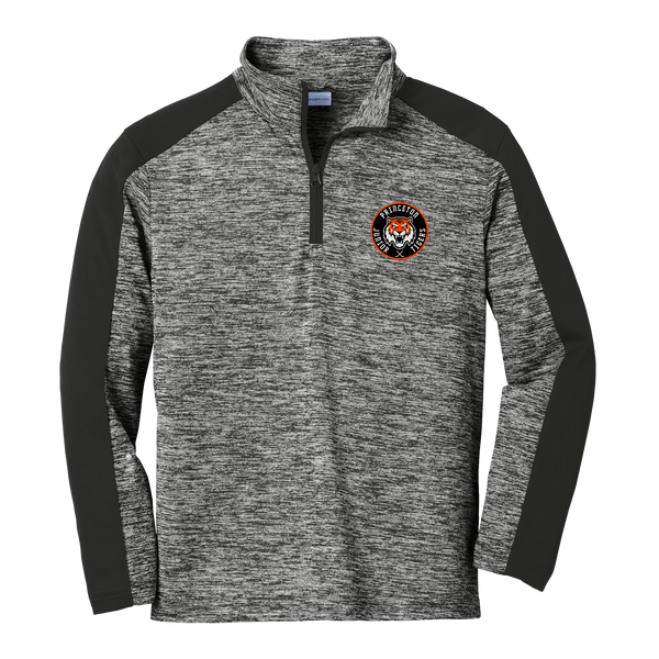 Princeton Jr. Tigers Youth PosiCharge Electric Heather Colorblock 1/4-Zip Pullover